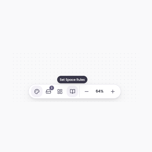 Canvas control bar with space rules