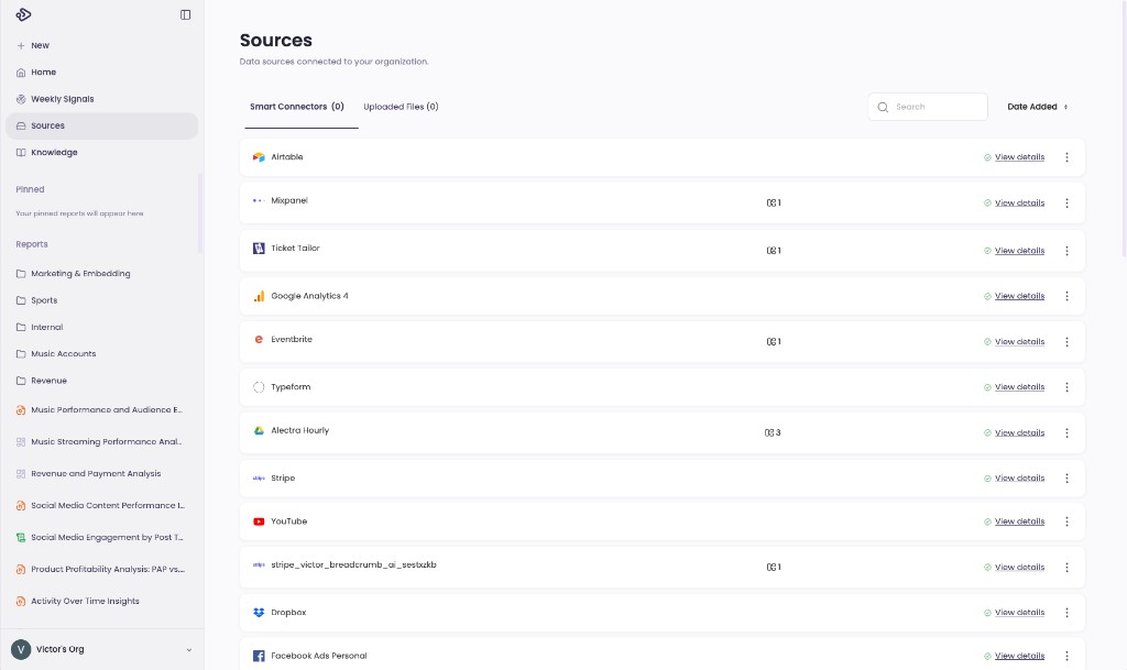 Data sources and smart connectors