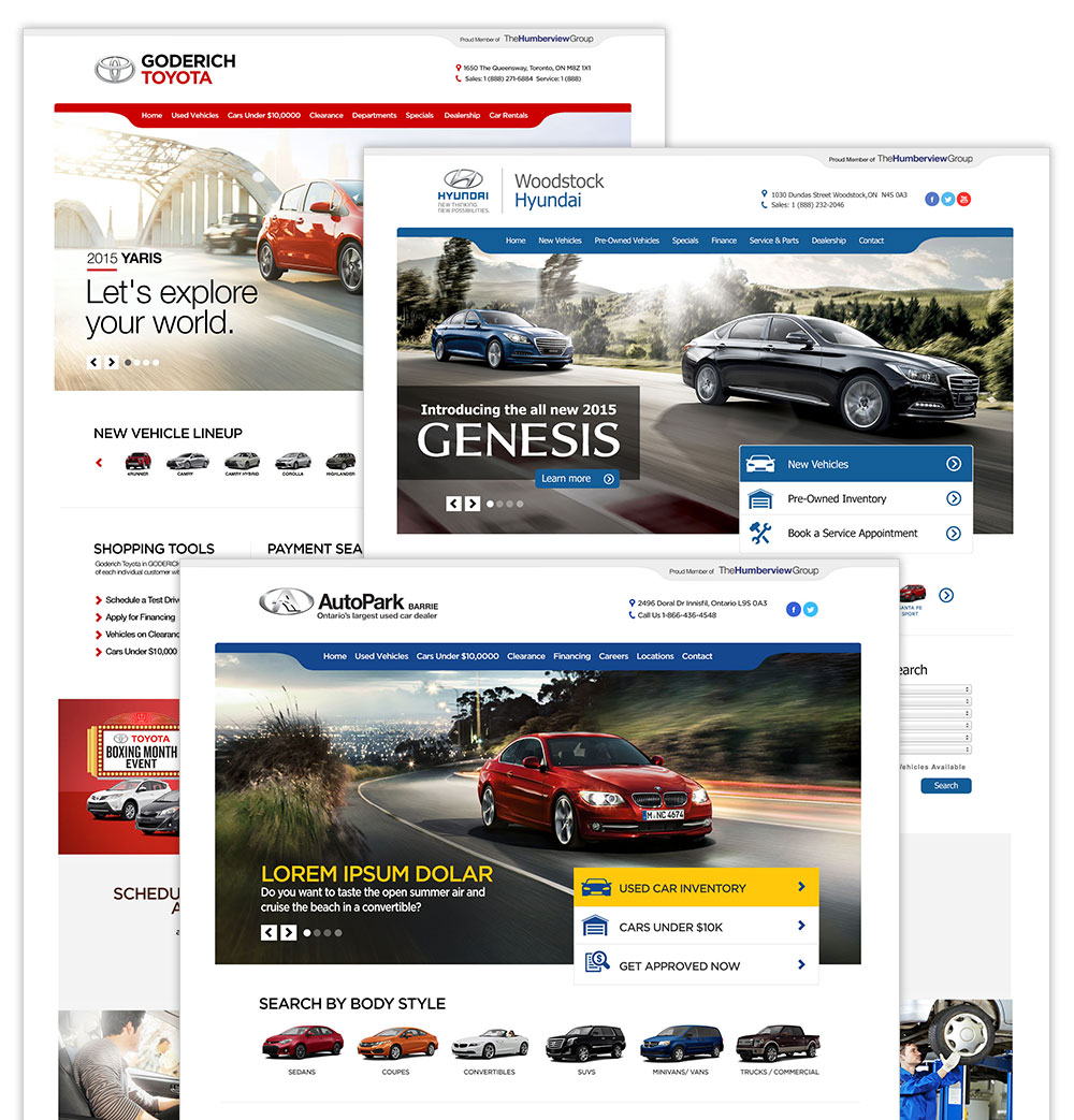 Dealership website templates for the Humberview Group