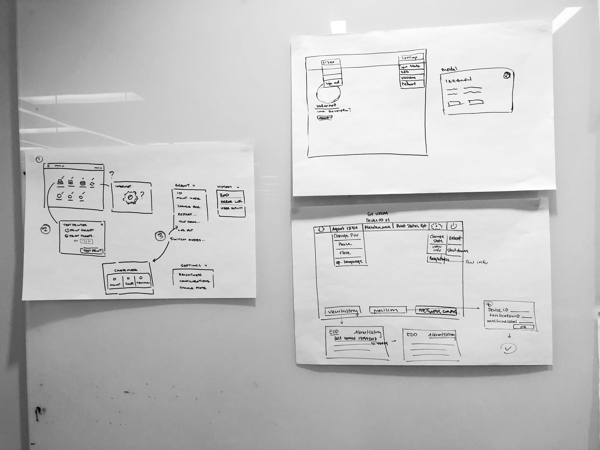 Early sketches and wireframes